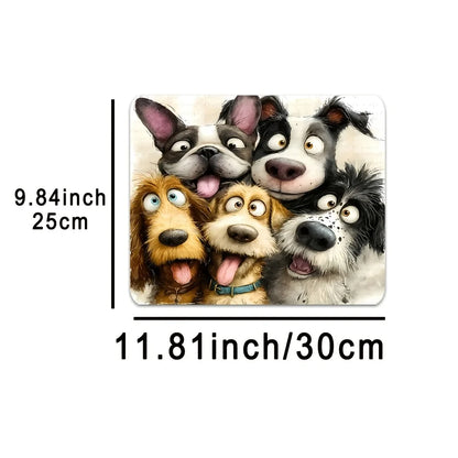 Mouse Pad, Cartoon Dog Selfie Gaming Mouse Pad, Suitable for Office Desktop Supplies, Study Desk, Tabletop, Keyboard Mat