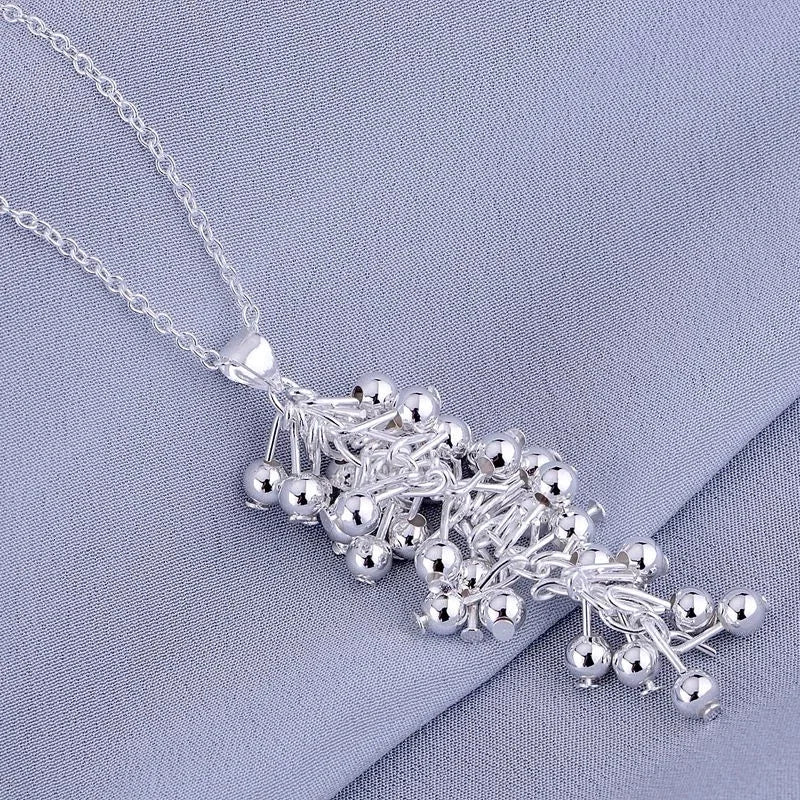 925 sterling Silver fine Grape beads pendant Jewelry set earrings necklaces for women wedding accessories party gifts