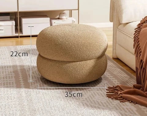 Living room small stool lamb wool bench household round stool Internet celebrity children sofa stool low stool simple pier shoe