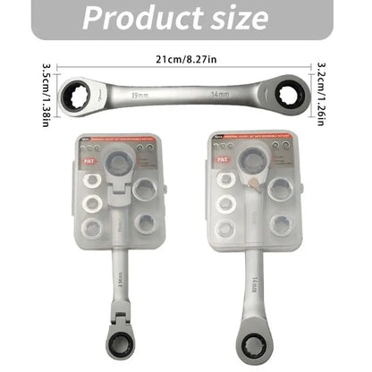 652F Stable Double Head Ratcheting Wrench With Quick Releases Mechanism For Easy Use