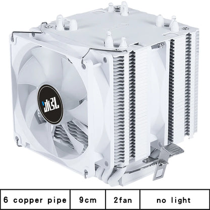 6 Copper Pipe Double Tower ARGB Cpu radiator Cooler 90MM 4Pin Fan 1200 1150 1155 1366 1700 AM3 AM4 X99 2011 PC Heat Sink 2011-V3
