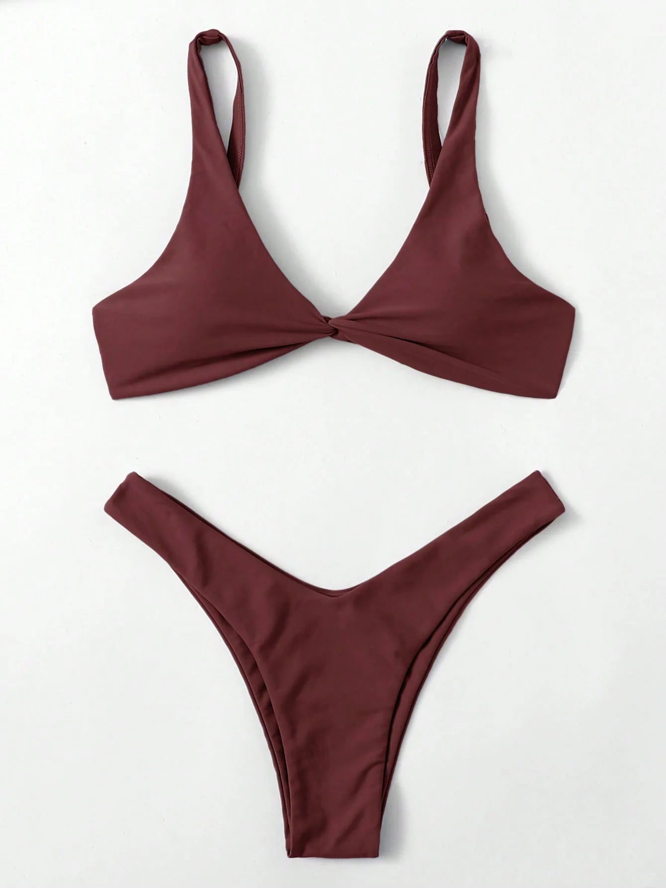 Simple Solid Bathing Suit Women Sexy Triangle Bandage Micro Bikini Swimsuit 2025 New Summer Beach Bathing Suit Two Piece Female