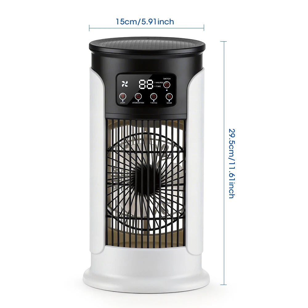 3 in 1 Portable Air Cooler with Humidifier 6 Wind Speed Fast Cooling Air Conditioner Misting Fan for Home Office Kitchen Desktop