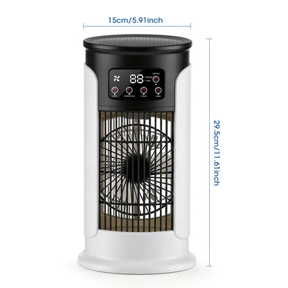 3 in 1 Portable Air Cooler with Humidifier 6 Wind Speed Fast Cooling Air Conditioner Misting Fan for Home Office Kitchen Desktop