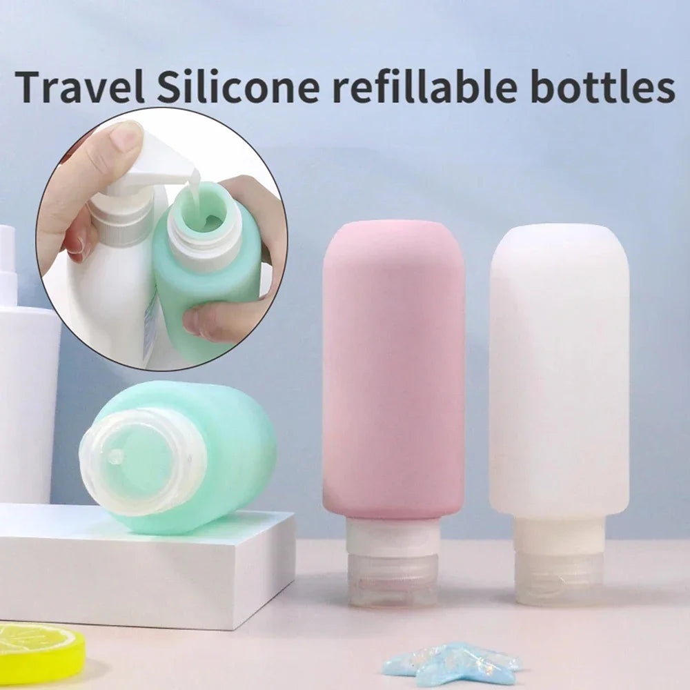 Travel Botttle 200ml Large Capacity Refillable Bottle Travel Soft Silicone Lotion Shampoo Container Squeeze Tube Empty Bottle