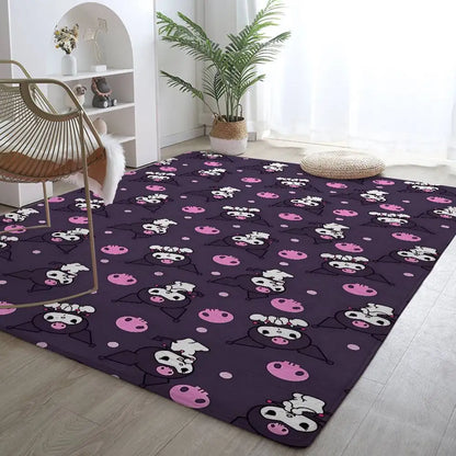 Cute Cartoon-K-Kuromi-S Kawaii Floor Mat Bathroom Absorbent Mat Simple Door Dirt-resistant Mat Home Kitchen Mat Foot Mat Entry