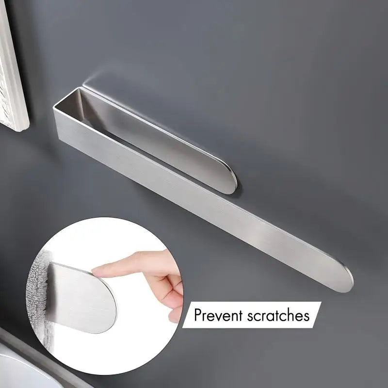 Towel Rack Non-punched Towel Bar Bathroom Accessories Self-adhesive Bathroom Kitchen Towel Hand Metal Rack Household Items