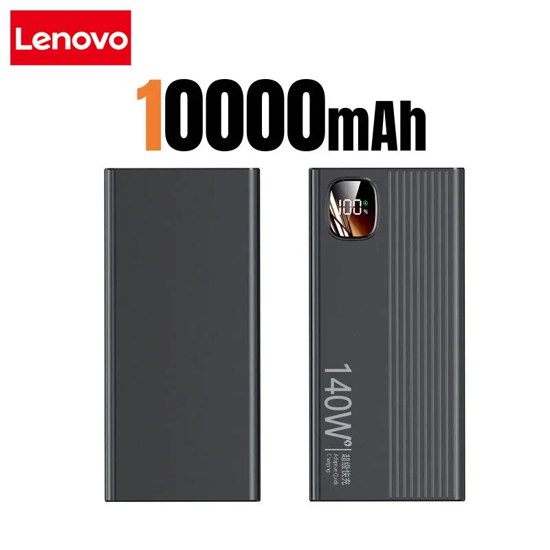 Lenovo 500000mAh 140W PowerBank Super Fast Charge Portable Powerbank External Battery Charger LED Display For iPhone