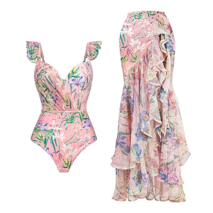 Two Piece Sets Swimsuit Cover-up Women Clothes Crop Tank Tops Bodysuits And Skirt Fitness Skinny Outfit 2 Piece Suit 2023 Summer