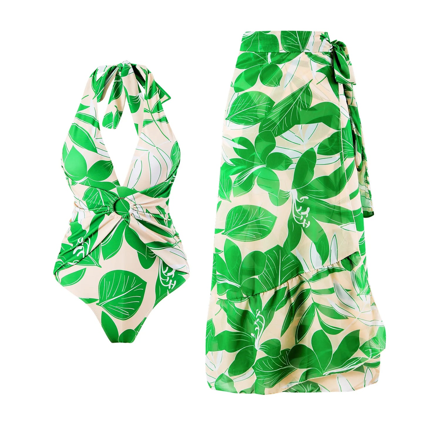 2023 New Arrival Push Up Women Bikini Set Floral Printed Ruffle Bikinis Strappy Bandage Swimwear Brazilian Biquini Bathing Suit