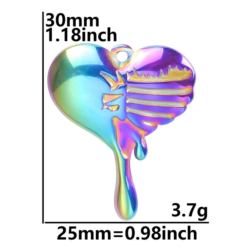 Color Brief Fashion Sense Of Design Pendant Mushroom Chain Heart-Shaped Feather Plant Rose  Marine Dolphin Pendants Diy Jewelry