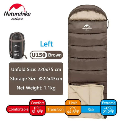 Naturehike Warm Sleeping Bag Ultralight Waterproof Splicable Double Sleeping Quilt Outdoor Winter Envelope Sleeping Bags