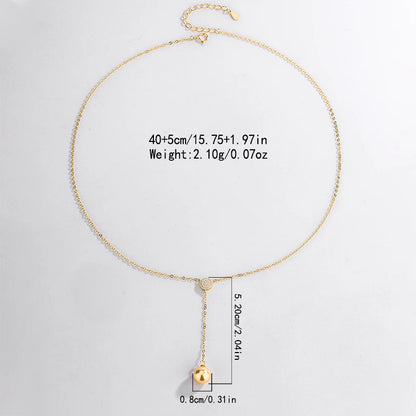 Fashionable and Creative 14K Gold Authentic S925 Silver Full Diamond Round Pendant Pearl Necklace Women's Jewelry