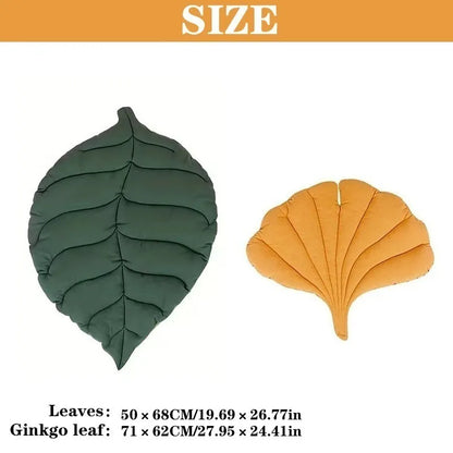 Leaf Shaped Pet Bed Reversible Soft Washable Non Slip Cushion for Cats Dogs Indoor Travel Camping Comfortable Cozy Mat