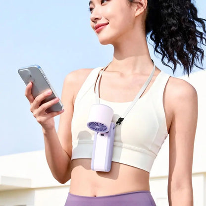 Foldable Design Portable Handheld Fan Portable Digital Display USB Rechargeable Fan Multi-Speed High Speed Turbo