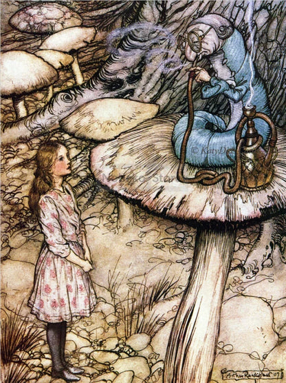 Canvas Painting Wall Art Pictures Home Room Decor Arthur Rackham Artwork Alice in Wonderland Mad Hatter Red Queen Poster Prints