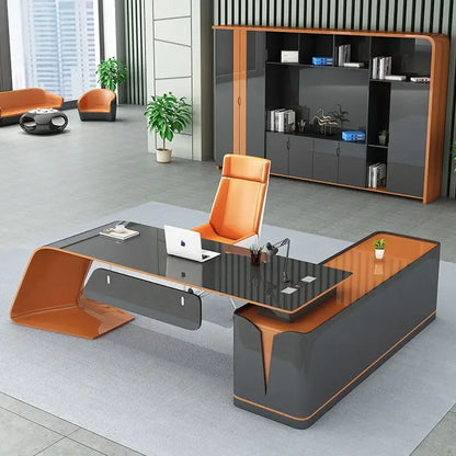 Executive Light Luxury Office Desk in Stock Designer Storage Organizer Computer Desks L Shaped Quality Escritorio Furniture
