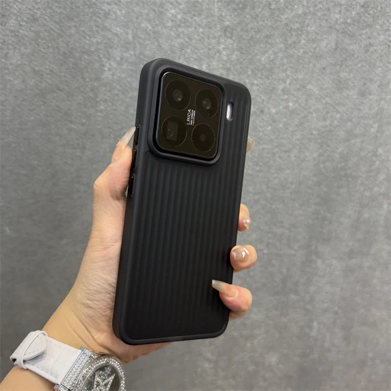 Soft Corrugated Magnetic Back Case For Xiaomi Mi 13 14 15 Pro 17 ProMax Shockproof Matte Clear Cover