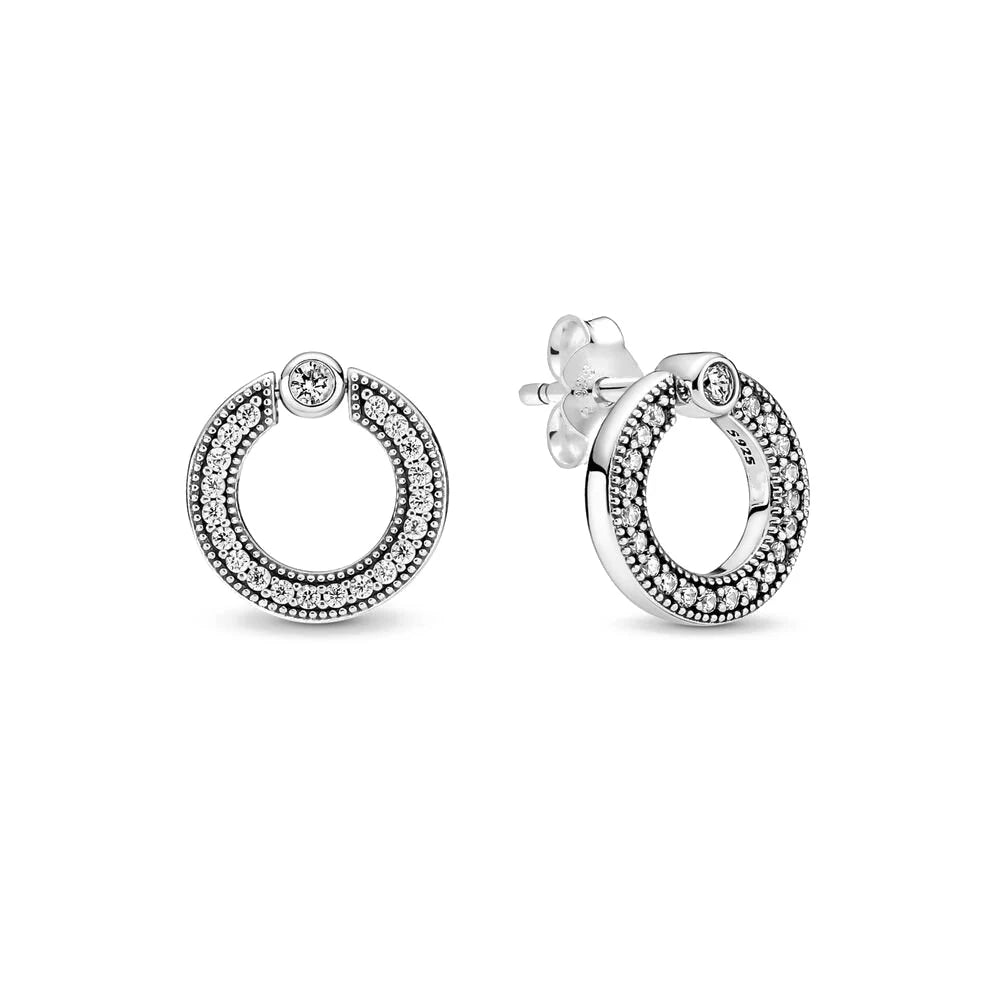 White series New Women's earrings Blue Square Sparkle Halo Stud For Women Tiki Jewelry Party Hoops Gift Things From 1