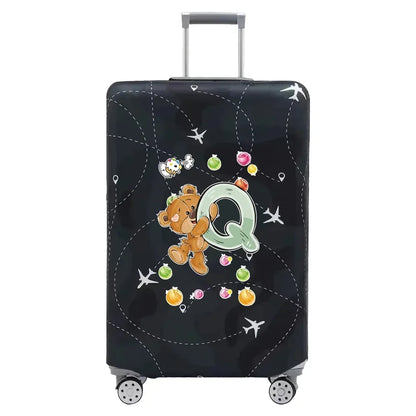 Travel Suitcase Set Is Suitable for 18-32 Inch Stretch Fabric Covers Travel Accessories Luggage Protection Covers Bear Printing