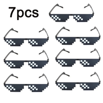 Mosaic Sunglasses Cool Party Vintage Shades Eyewear For Men Pixelated Sunglasses Funny Women Glasses