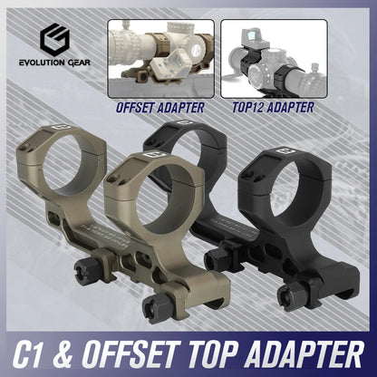 COMM C1 Modular Mount 1.54"/1.70" Optical Centerline Height 30/34mm Ring Size ScopeMount With Offset Optic Adapter