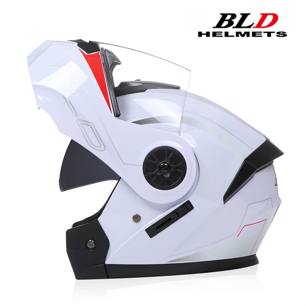 Modular Motorcycle Helmet with Double Lens & Flip Up Face Shield Professional ECE/DOT Certified Casco for All Season Riding