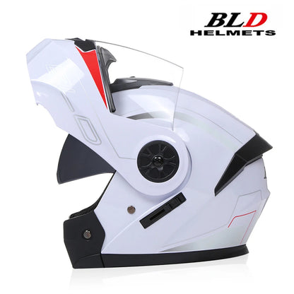 Modular Motorcycle Helmet with Double Lens & Flip Up Face Shield Professional ECE/DOT Certified Casco for All Season Riding