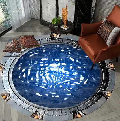 Galaxy-Inspired Round Rug Soft Non-Slip Floor Mat for Living Room Bedroom or Nursery Cozy Sci-Fi Themed Decor  Rugs Living Room