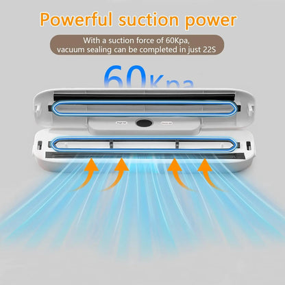 Electric Food Vacuum Sealer Machine And Storage Bags One Touch Fast Vacuuming For Wet Or Dry Food Kitchen Vacuum Sealing Machine