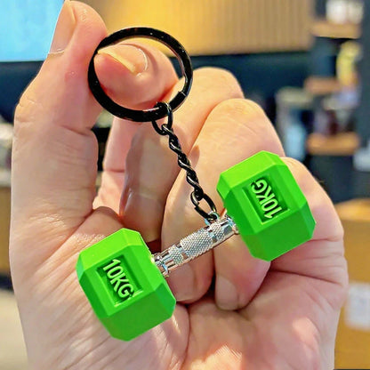 Gym Dumbbell Keychain Fashion 3D PVC Dumbbell Keychain Car Key Wallet Backpack Pendant Creative Gifts For Fitness Enthusiasts