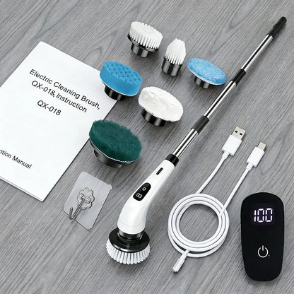 Household Cordless Spin Scrubber Kitchen Gadgets Hair Brushes Bathroom Broom Toilet Mops Electric Multipurpose Cleaning Brush