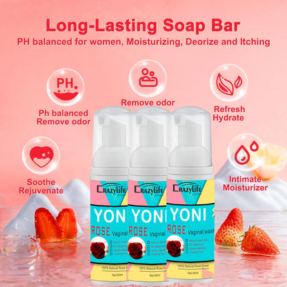 2pcs Intimate Yoni Wash Natural Washing Foam Vaginal Herbs Washer and Soap Hygiene Vagina Detox Cleaning Care for Woman Health