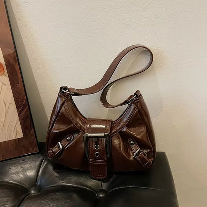 Y2K Retro Pleated Hobo Shoulder Bag for Women Hot Selling Maillard Style Underarm Bag Clutch Handbags for Travel Work Shopping