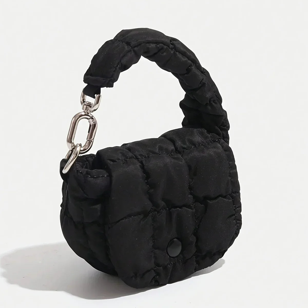 Women Pleated Top Handle Bag Mini Cloud Bag Solid Color Cotton Ruched Dumpling Bag Flap Bag for Shopping Date