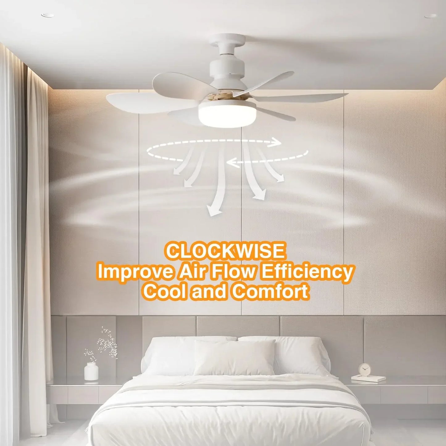 LED Socket Fan Light with Remote Small Ceiling Fan with Light, Cordless Light Socket Fan for Kitchen Bedroom Small Room