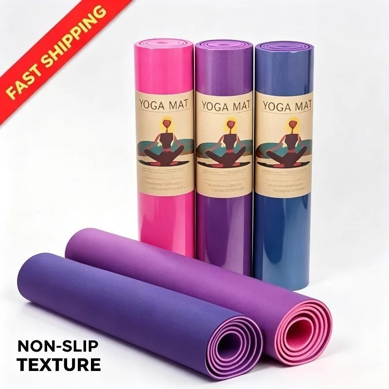 Fitness Yoga Mats Anti-slip Sport 6MM TPE Mat Blanket Exercise Yoga Pilate Gymnastics Mat Equipment Floor Work 6MM Thick TPE