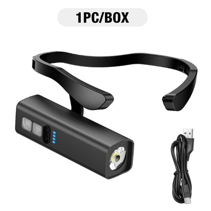 2025 Ear Clip Headlamp– Bright LED Headlight, Rechargeable Waterproof Head Flashlight for Fishing Hiking Running Cycling Outdoor