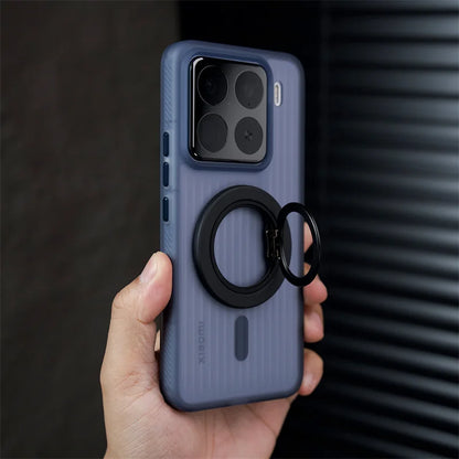 Soft Corrugated Magnetic Back Case For Xiaomi Mi 13 14 15 Pro 17 ProMax Shockproof Matte Clear Cover