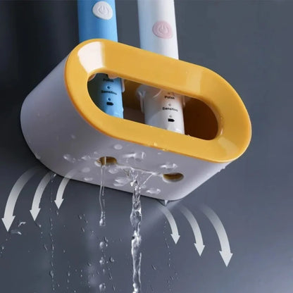 Toothbrush Stand Oral B Brush Holder Bathroom Accessories Electric Toothbrush Holder Double Hole Wall Toothbrush Organizer