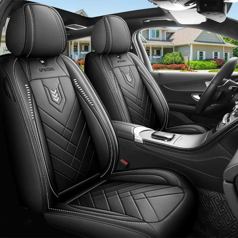 New Upgraded Car Seat Cushion, New Fully Enclosed Car Seat Cover, All Season Universal Small Car Seat Cover, Leather Seat Cover