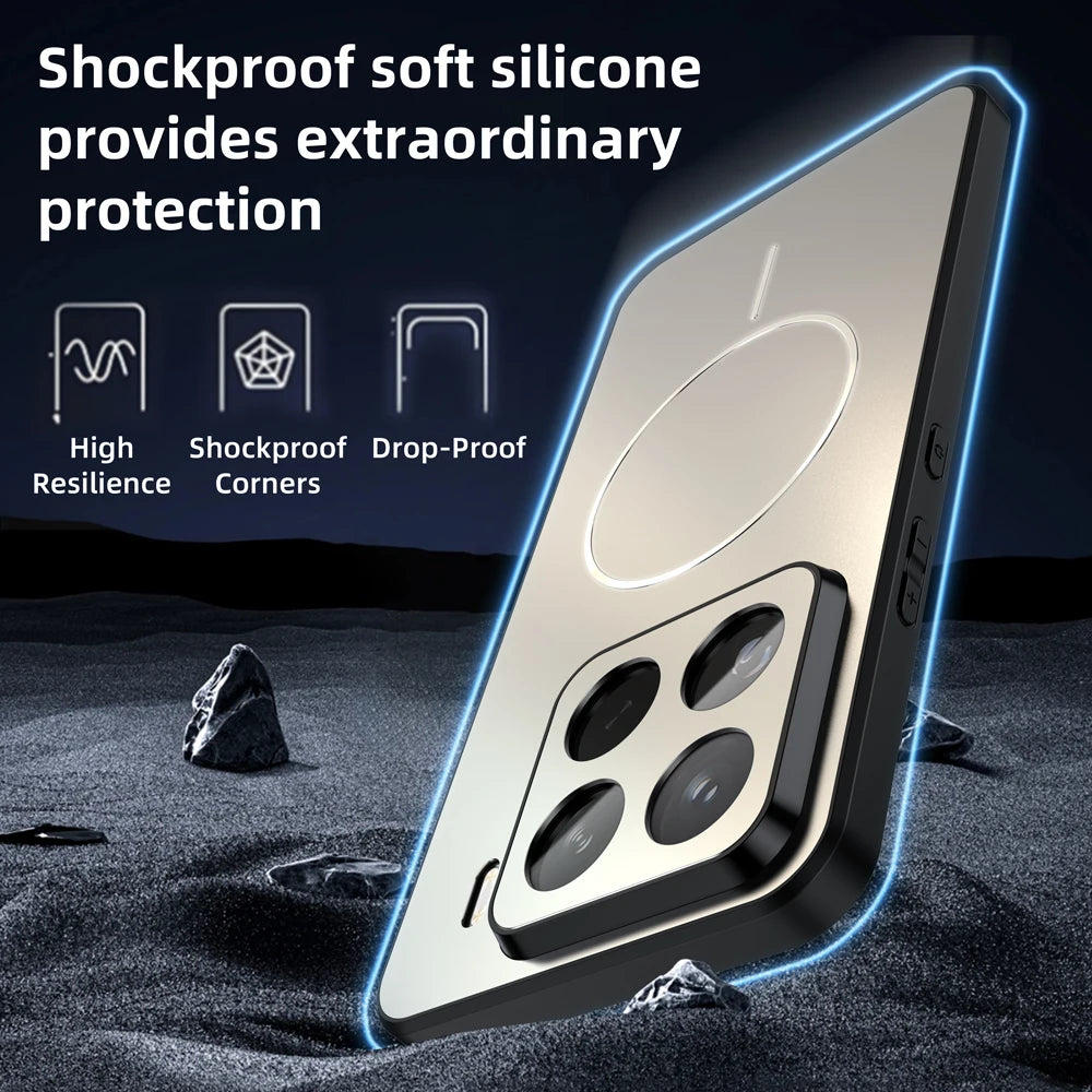 Luxury Magnetic Wireless Charging Case For XiaoMI 17 17Pro Max 15 15T 14T 14 POCO F7 F8 Pro Ultra Anti-Shock Protect Matte Cover