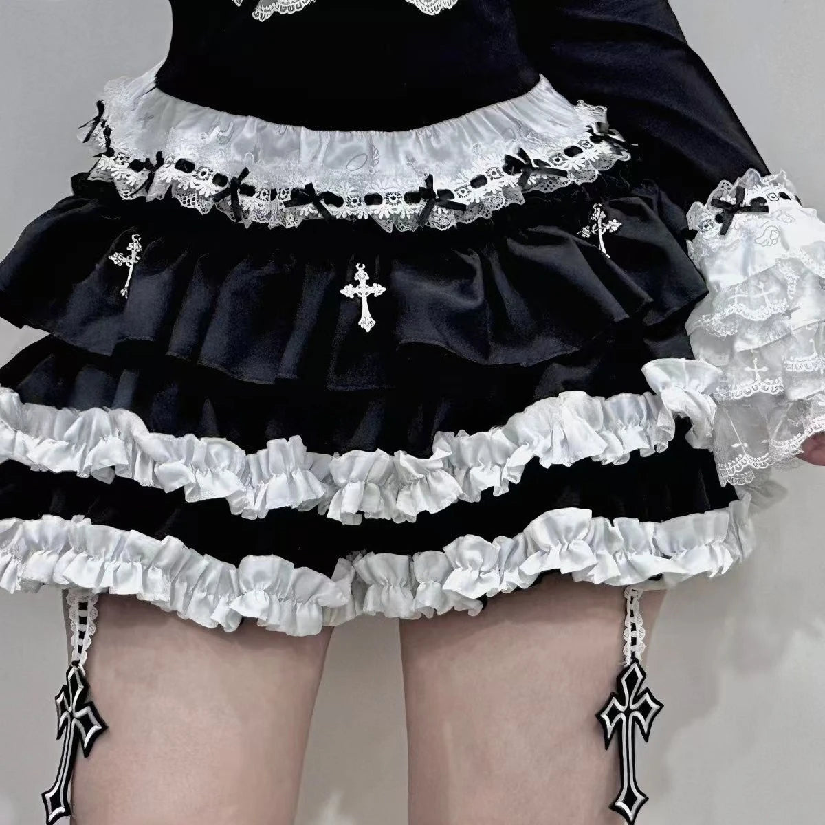 Sweet Casual Elastic Waist New Short Skirt Women Summer Chic White Ruffle Cake Skirts  Female Fashion Pretty 2025 Princess Skirt