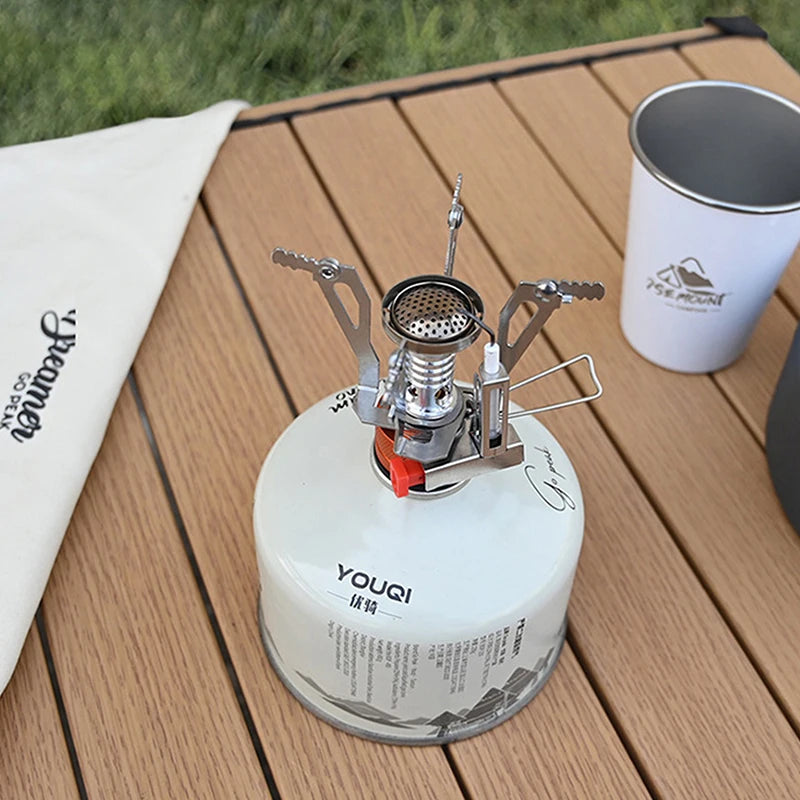 Ultra-Light Portable Gas Burner, Mini Camping Stove with Piezo Ignition for Outdoor Cooking Hiking Picnic〔YY26〕