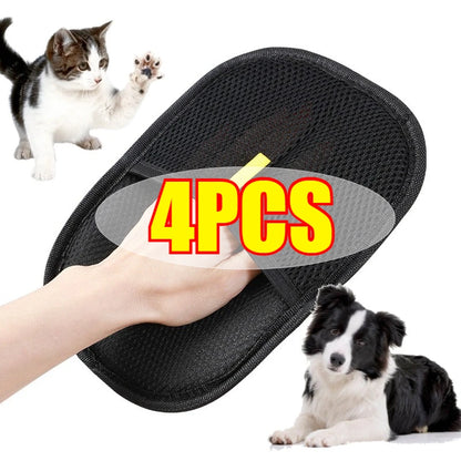 Pet Hair Removal Tool Reusable Static Removal Gloves, Double-Sided Grooming Gloves for Pets, Removes Pet Fur Hair for Carpets
