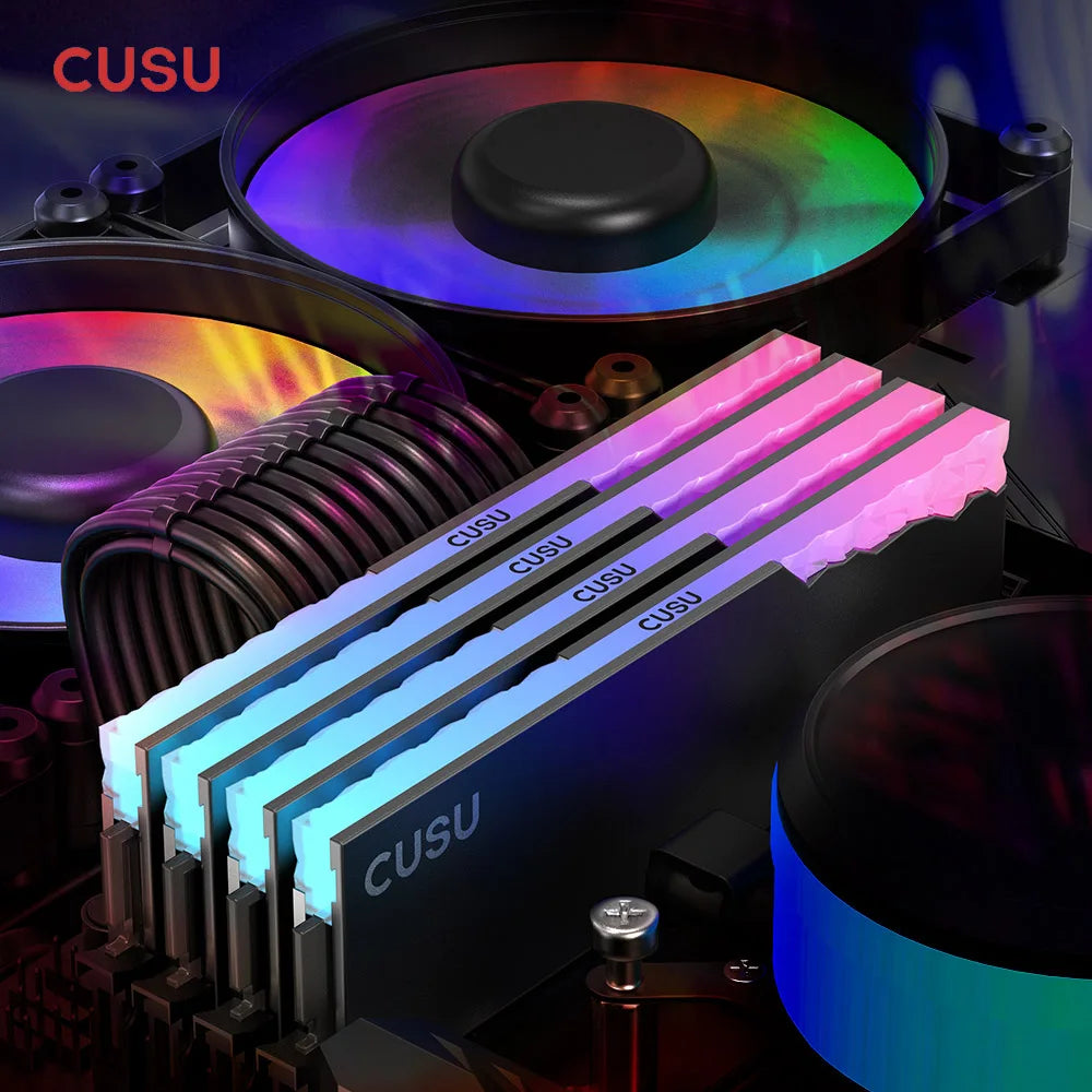 CUSU Memoria Ram RGB RAM ddr4 8GBx2 16GBx2 3200MHz 3600MHz ddr4 ram 1.35V Dual Channel UDIMM Desktop Memory