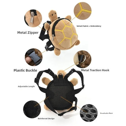 Soft Turtle Shape Dog Backpack Cartoon Portable Dog Snack Bag Large Capacity Adjustable Puppy School Bag Pet Supplies