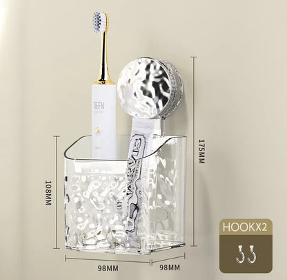 Shower Caddy Suction Cup Storage Rack Clear Acrylic Shower Shelves Glacier Water Ripples Corner Shelf For Bathroom Accessories