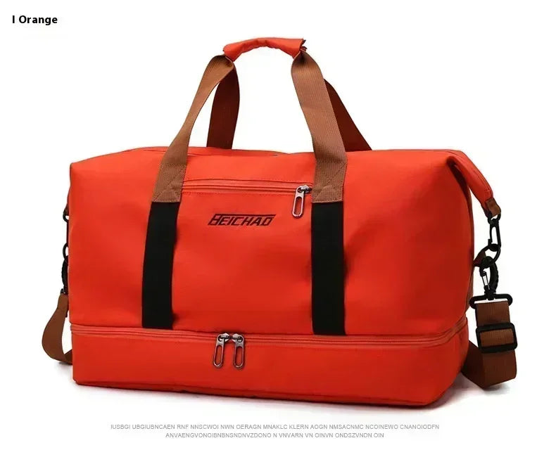 Large Capacity Travel Gym Bag Short-distance Luggage Portable Fitness Bags Shoulder Crossbody Handbags Men's Sports Waterproof B
