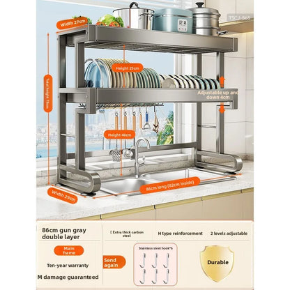 Dish Storage Rack Kitchen Sink Shelf Dish Drain Rack Sink Dish Shelf